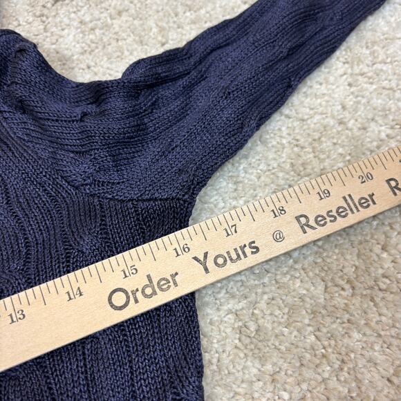 Ralph Lauren Black Label Silk Cable Knit Cardigan Women's XS Preppy - Picture 5 of 9